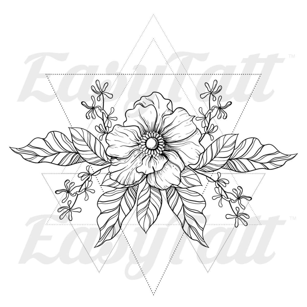 Geometric Flower - Temporary Tattoo