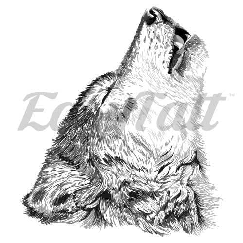 Howling Wolf - Temporary Tattoo