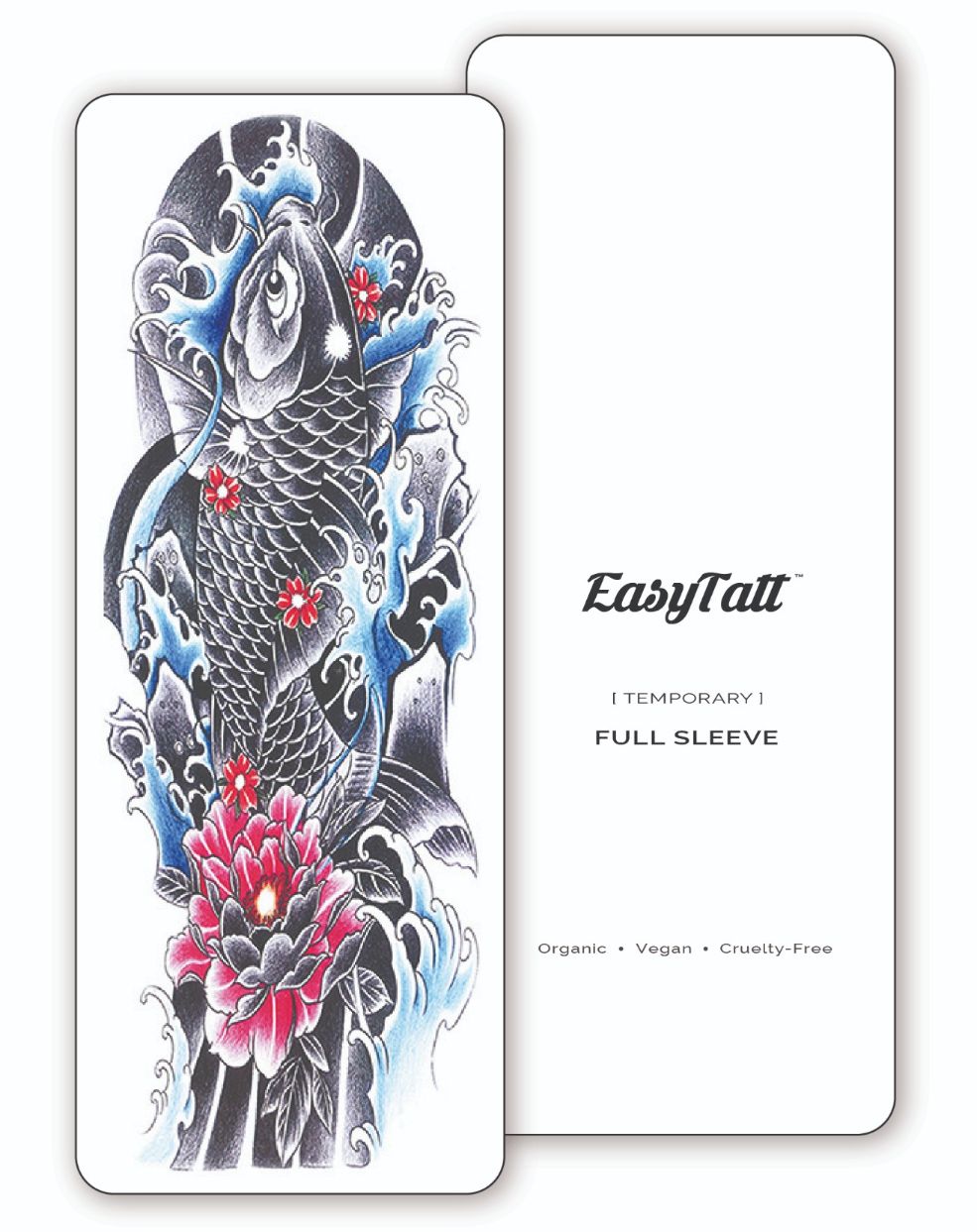(Full Sleeve) Japanese Koi Fish - Temporary Tattoo