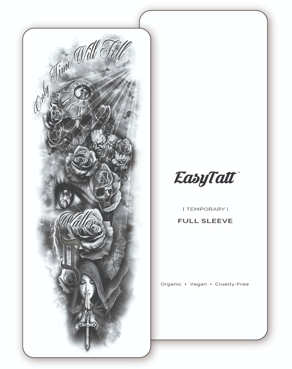 (Full Sleeve) Only Time Will Tell - Temporary Tattoo