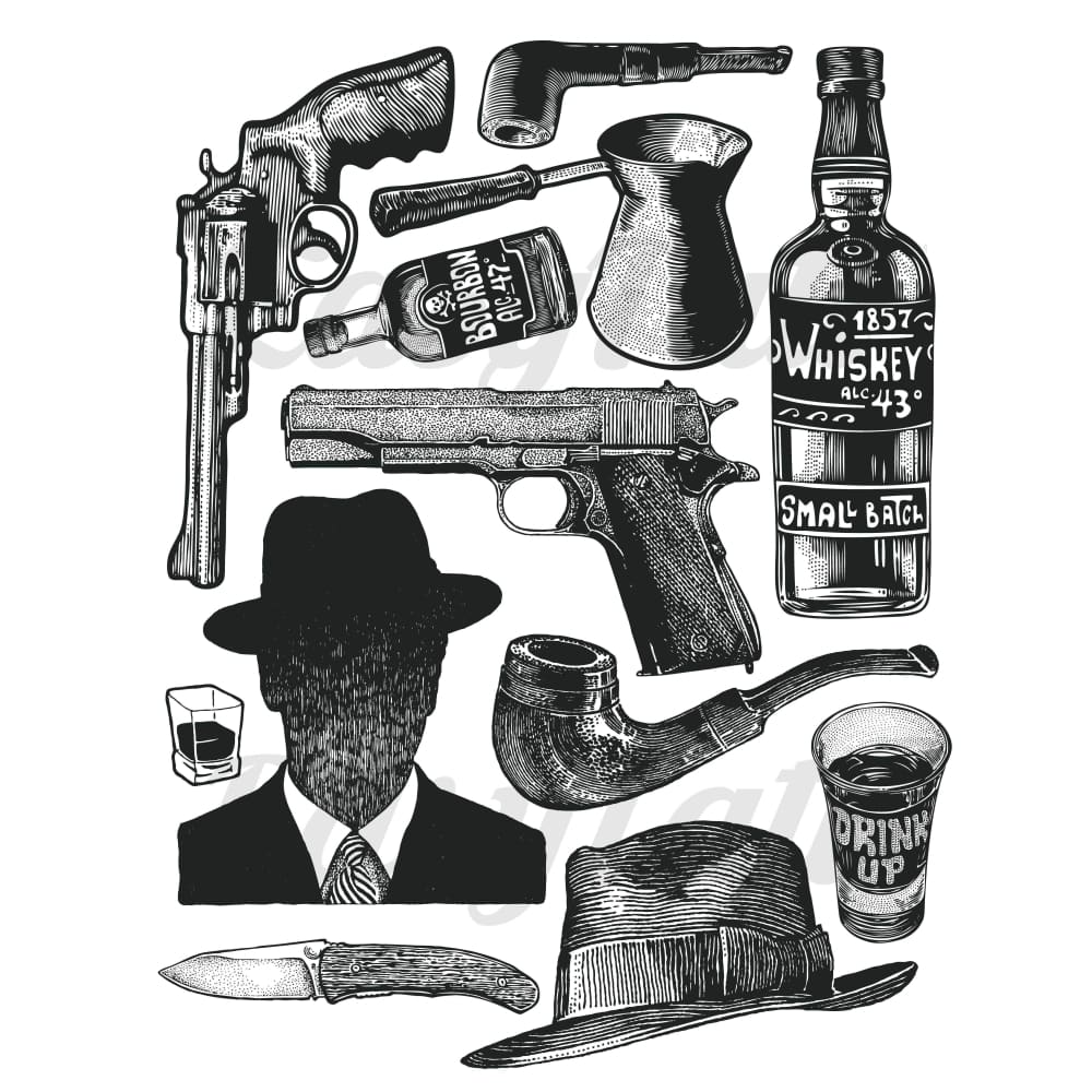 Vintage Gangster Collection - Temporary Tattoo