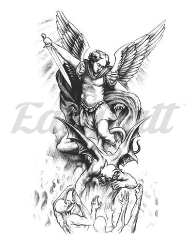 Angel Warrior - Temporary Tattoo