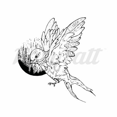 Bird in Flight - Temporary Tattoo