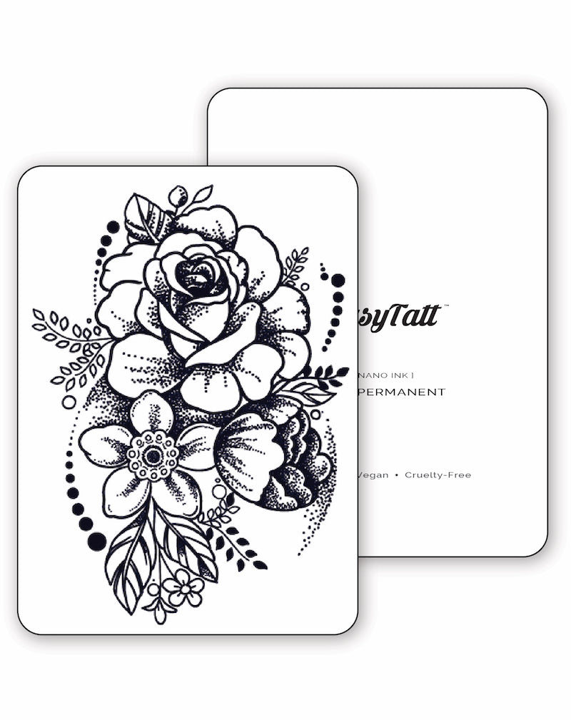 Blackwork Florals - Semi-Permanent Tattoo