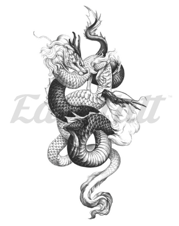 Dragon Battle - Temporary Tattoo