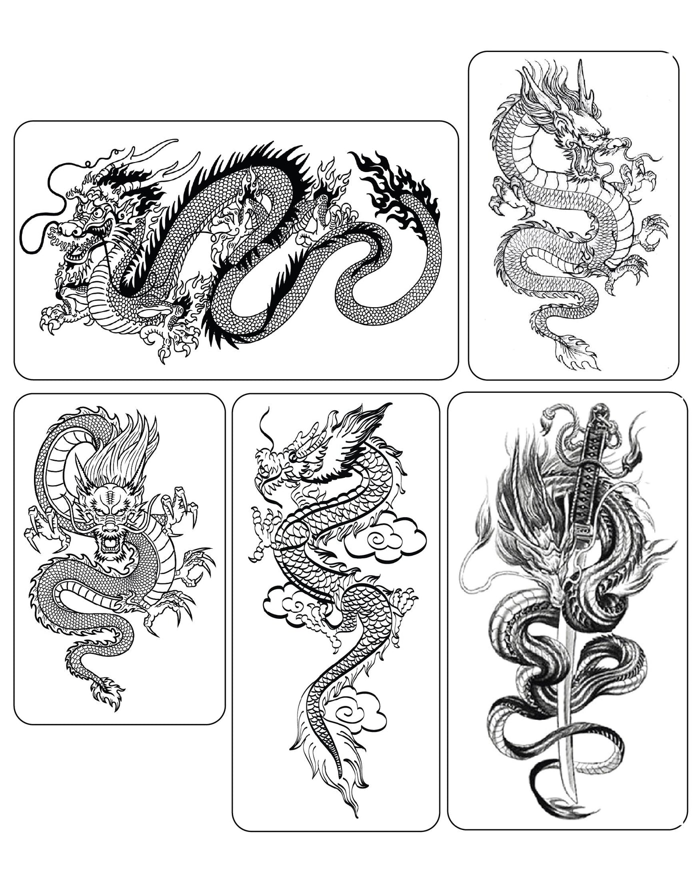 (XL Size) Dragons Pt. 2 - Temporary Tattoos