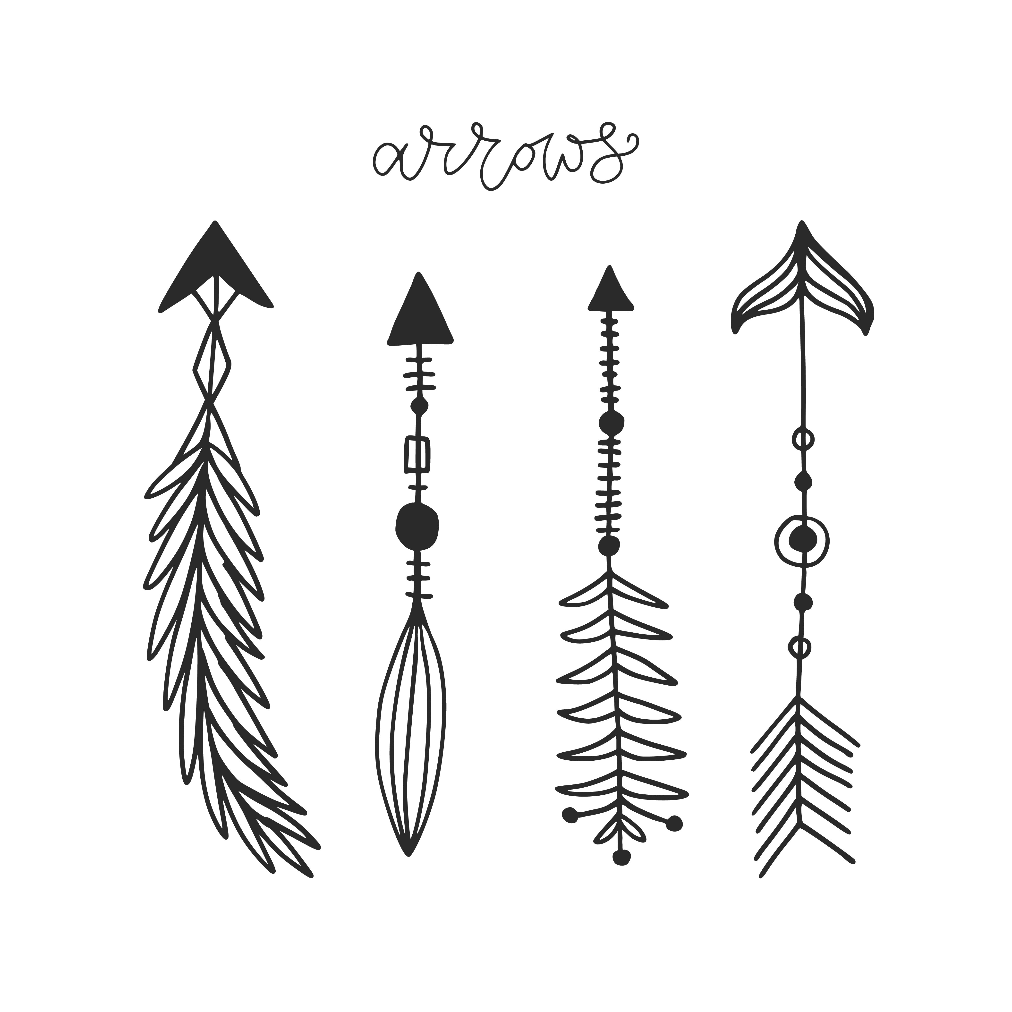 Feathered Arrows - Temporary Tattoos