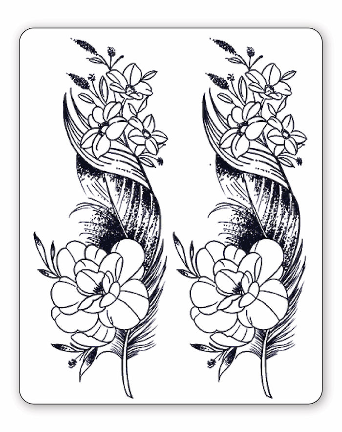 Floral Feathers - Semi-Permanent Tattoos