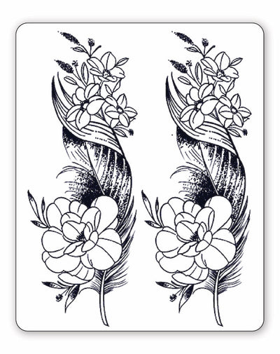 Floral Feathers - Semi-Permanent Tattoos