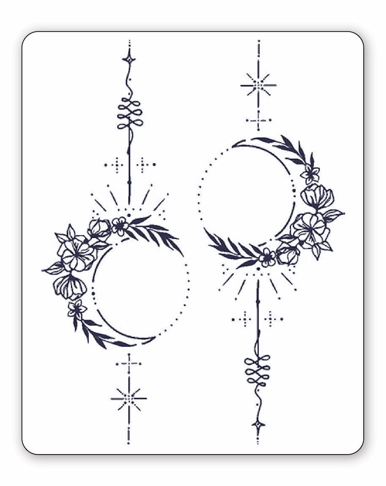 Floral Moons - 2 Tattoos