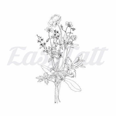 Flower Bouquet - Temporary Tattoo