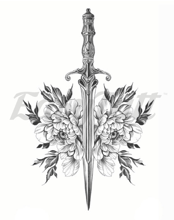 Flower Sword - Temporary Tattoo