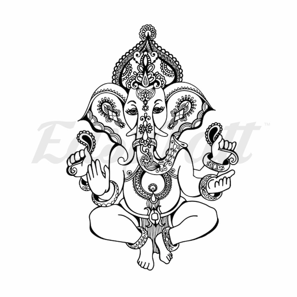 Ganesha Mandala - Temporary Tattoo