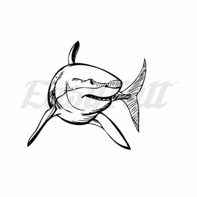 Great White Shark - Temporary Tattoo