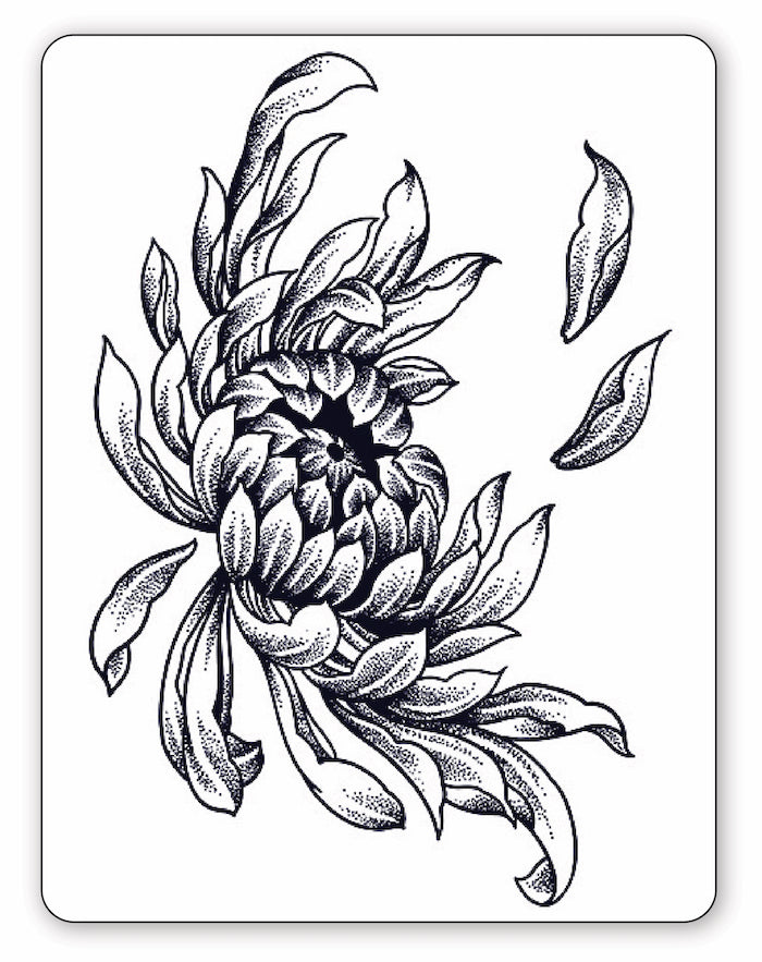 Japanese Chrysanthemum - Semi-Permanent Tattoo