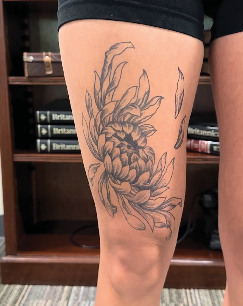 Japanese Chrysanthemum - Semi-Permanent Tattoo