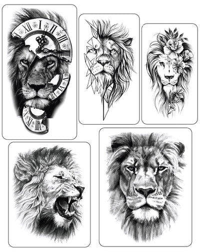 (Half Sleeves Pack) Lion's Pride - Temporary Tattoos