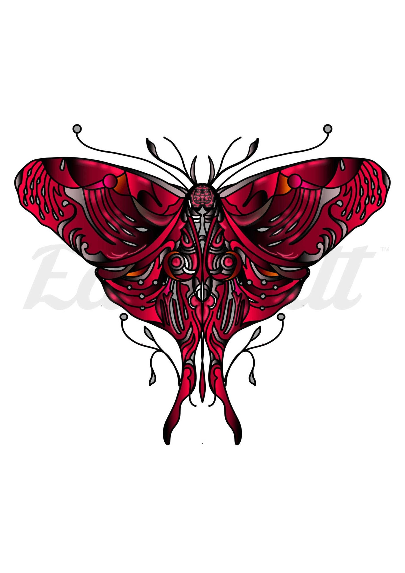 Moth Rise - Temporary Tattoo