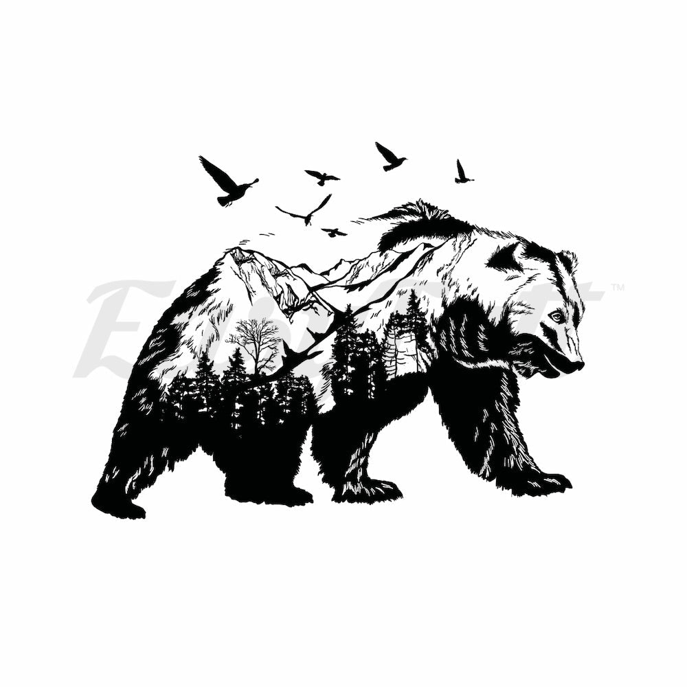 Nature Bear - Temporary Tattoo