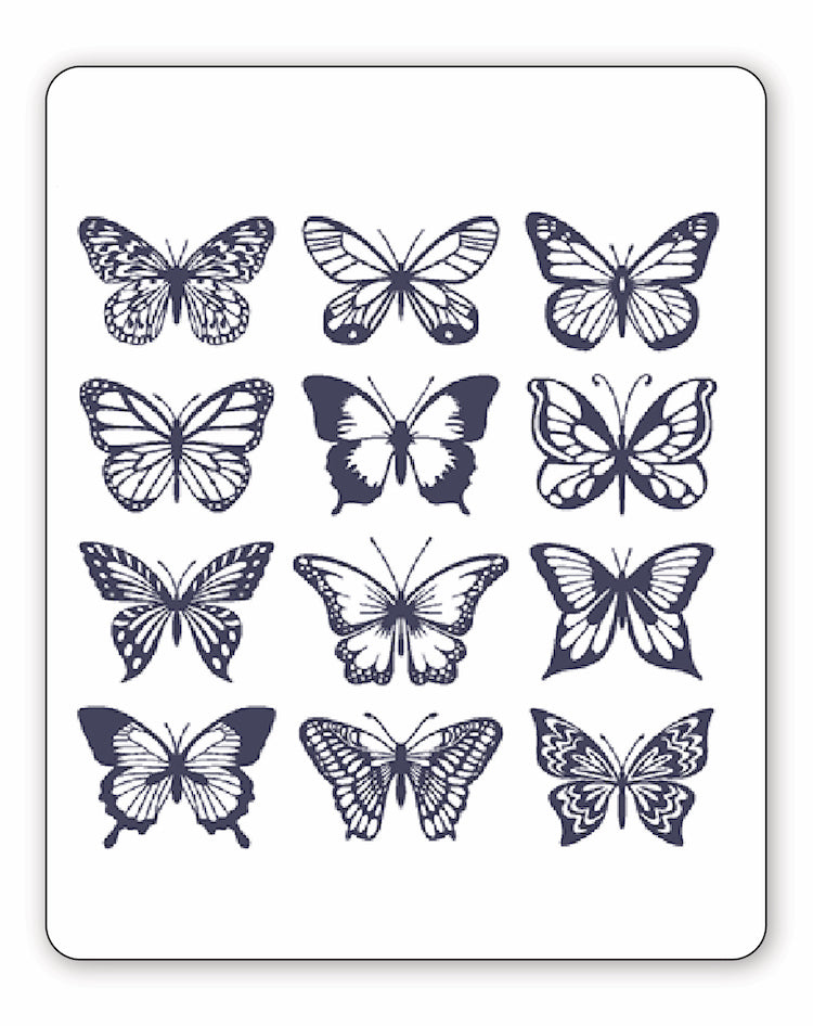 (12 Tattoos) Noir Butterflies - Semi-Permanent Tattoos