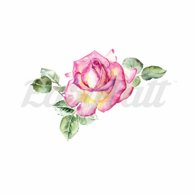 Pink Rose - Temporary Tattoo