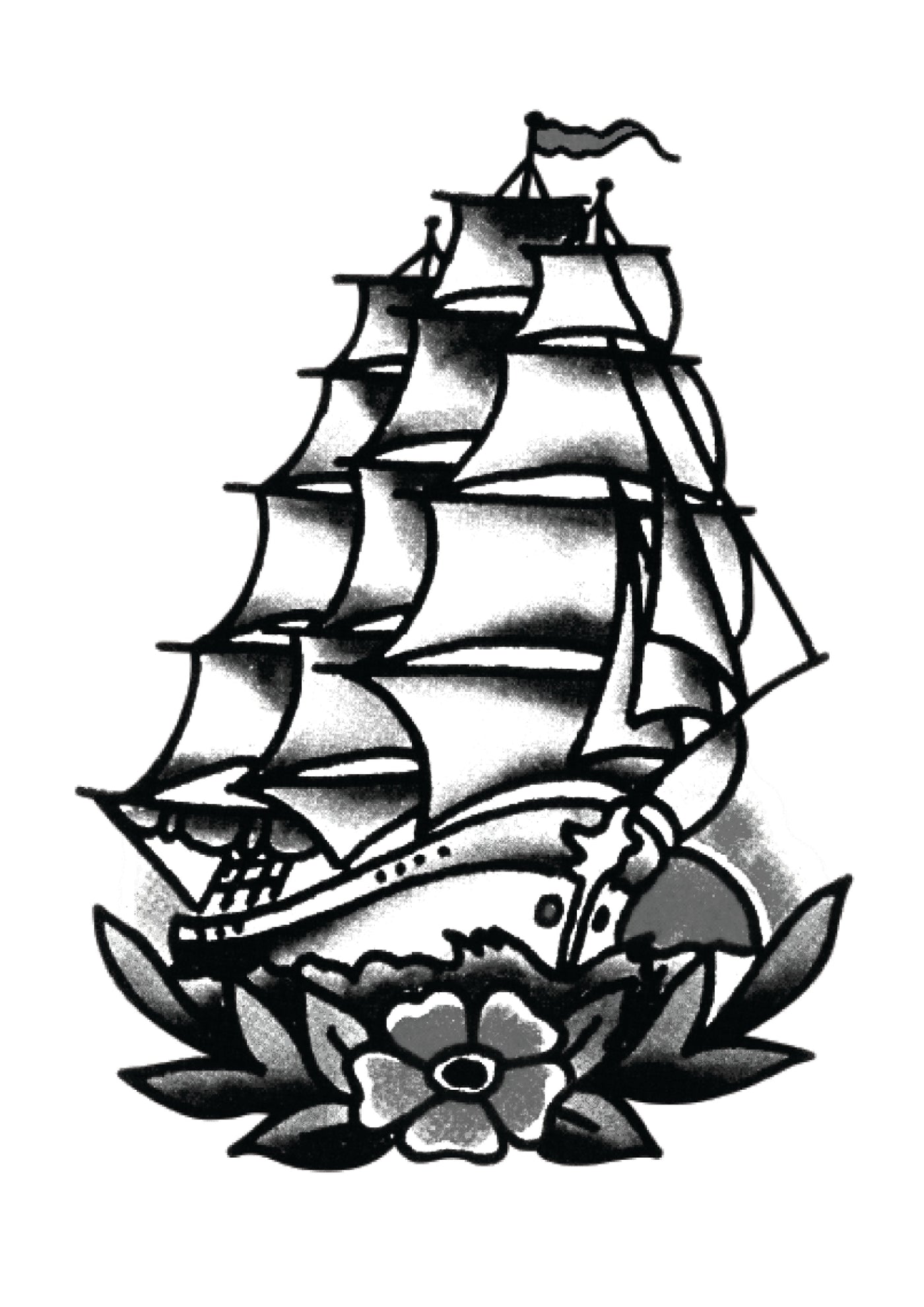 Sailor Jerry Sailing Ship - Temporary Tattoo