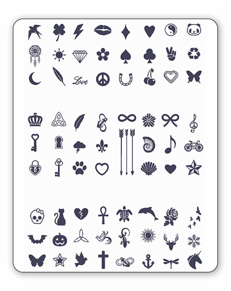 (70 Tattoos) Symbol Collection - Semi-Permanent Tattoos