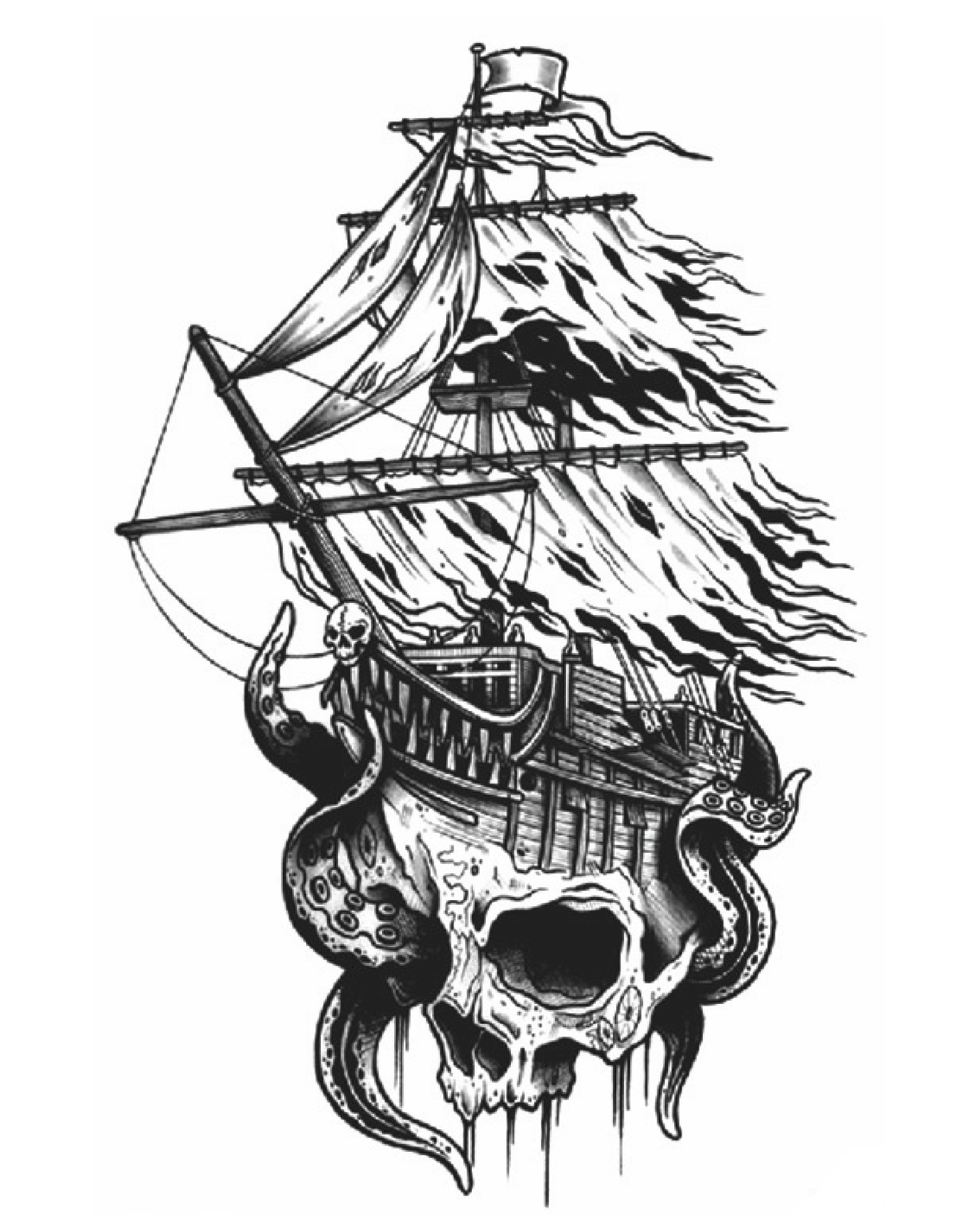 Death Ship - Temporary Tattoo