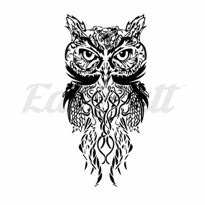 Watching Owl - Temporary Tattoo