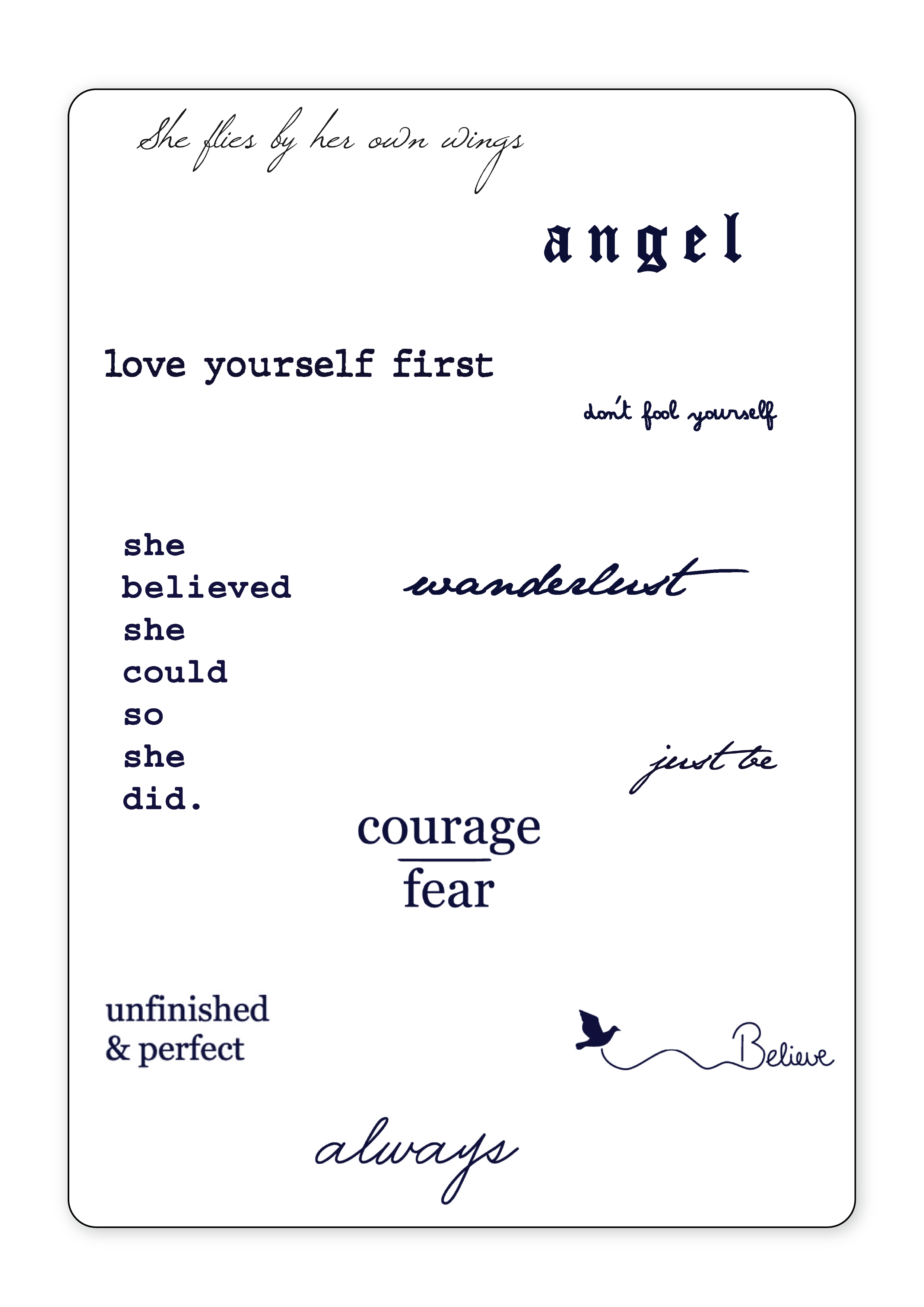 (11 Tattoos) Wise Words - Semi-Permanent Tattoos