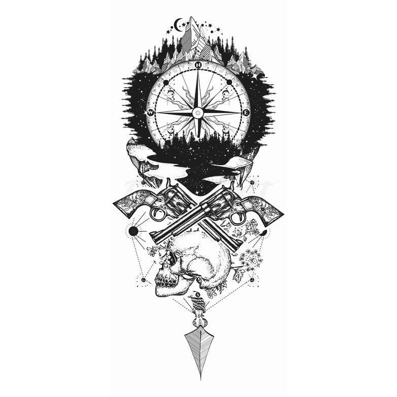 Adventure Compass - Temporary Tattoo
