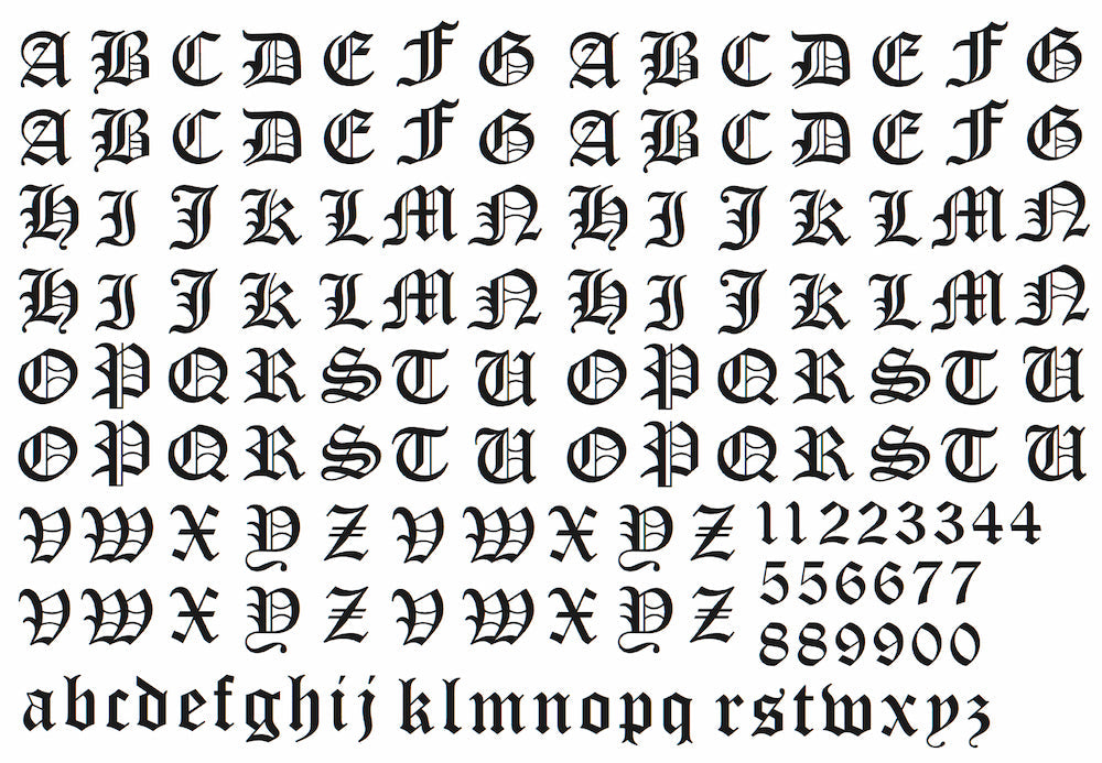 Alphabet Lettering - Temporary Tattoos