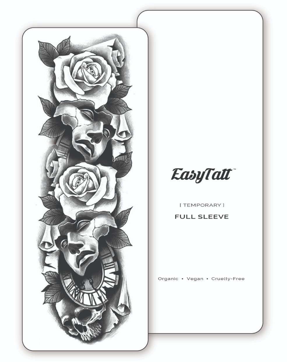 (Full Sleeve) Behind the Mask - Temporary Tattoo