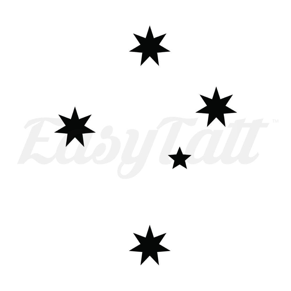 Black Southern Cross - Temporary Tattoo