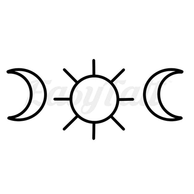 Sun and Moons - Temporary Tattoo