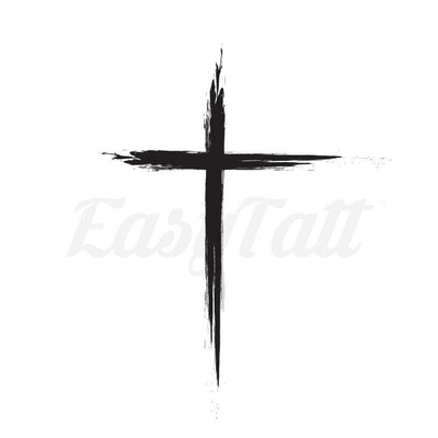 Brush Stroke Cross - Temporary Tattoo