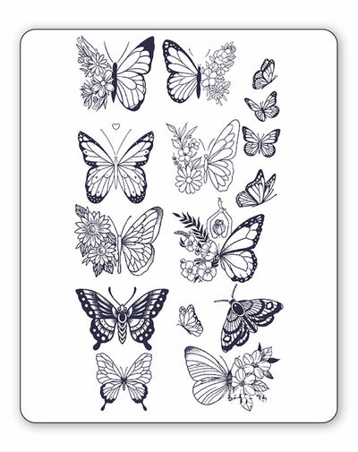 (12 Tattoos) Butterfly Garden - Semi-Permanent Tattoos