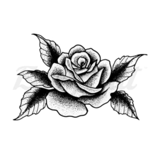 Classic Black Rose - Temporary Tattoo