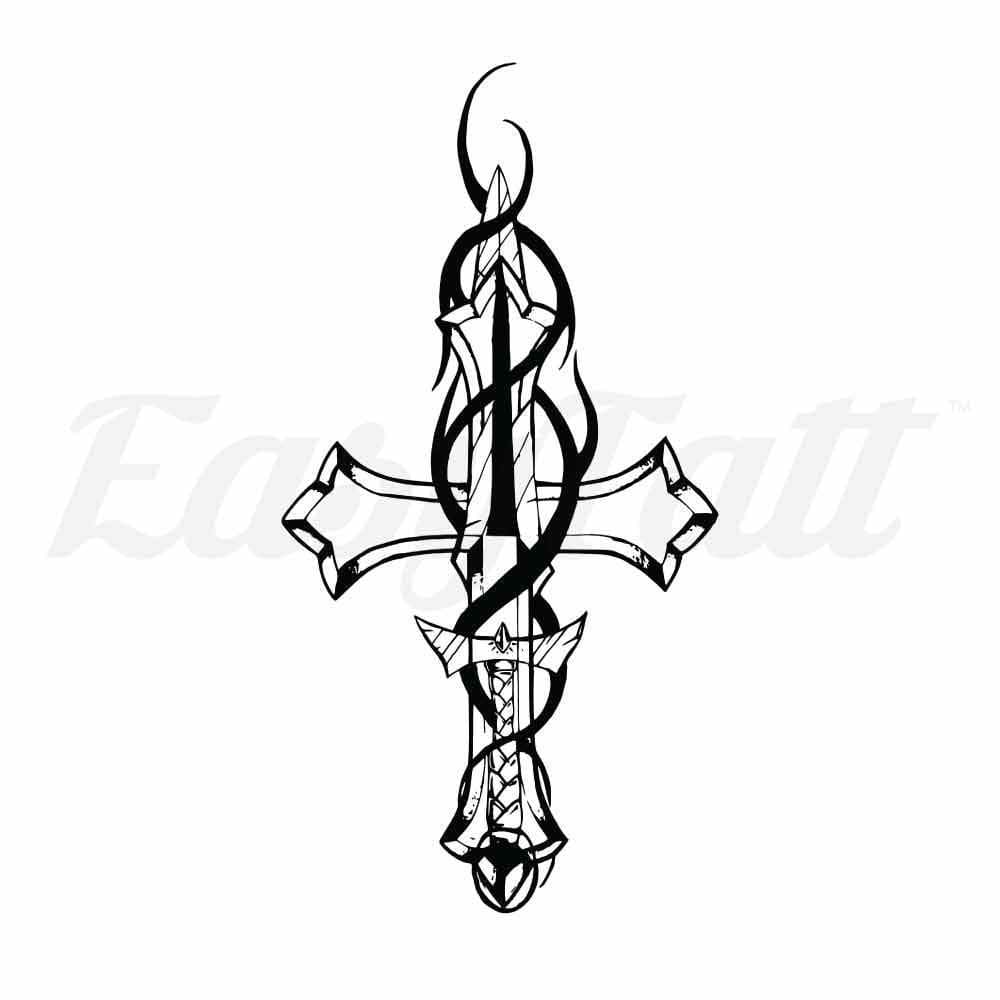 Cross - By Jen - Temporary Tattoo