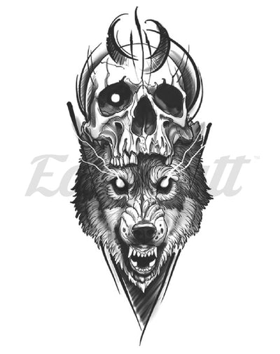 Death Wolf - Temporary Tattoo