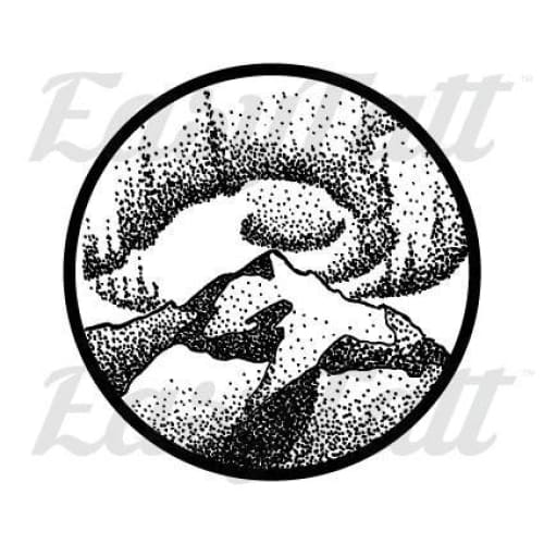 Dot work Mountains - Temporary Tattoo