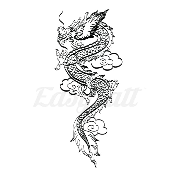Dragon in Clouds - Temporary Tattoo