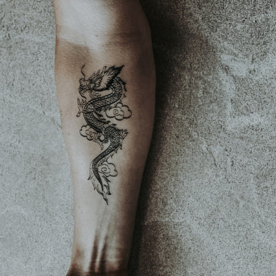 Dragon in Clouds - Temporary Tattoo