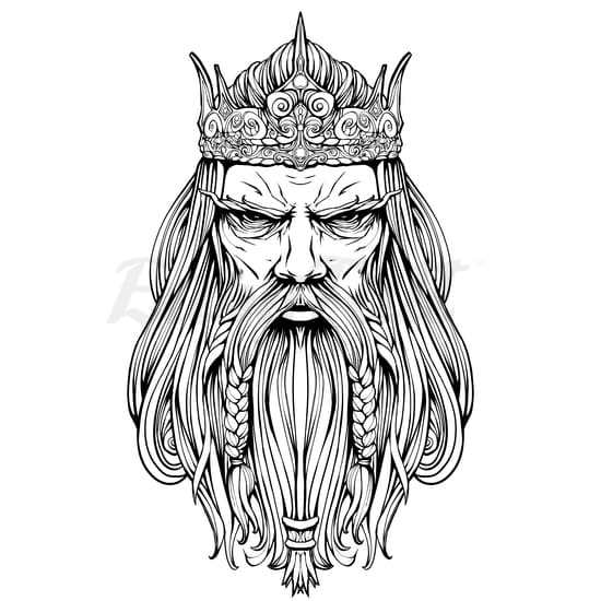 Dwarf King - Temporary Tattoo