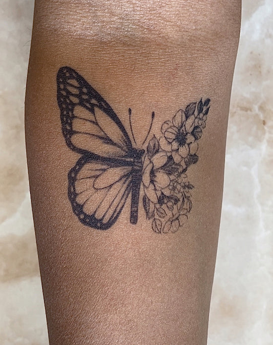 Floral Butterfly - Semi-Permanent Tattoo