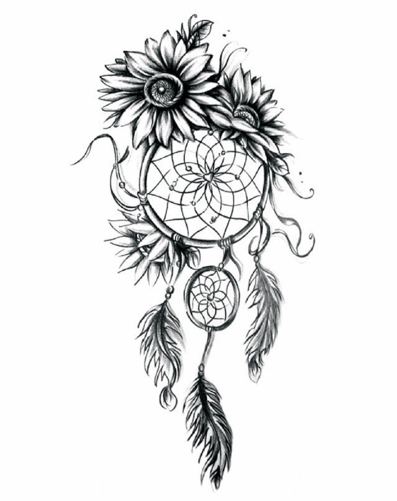 Floral Dreamcatcher - Temporary Tattoo