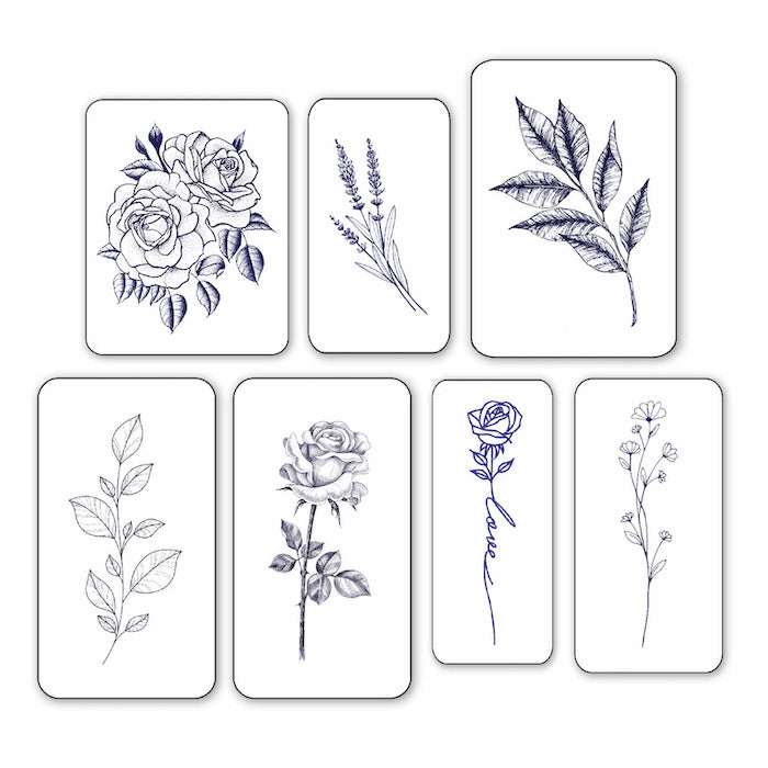 (7 Tattoos) Floral Things - Semi-Permanent Tattoos
