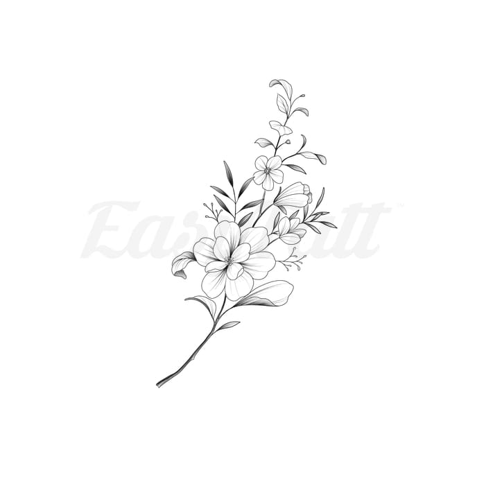 Flower Branch - Temporary Tattoo