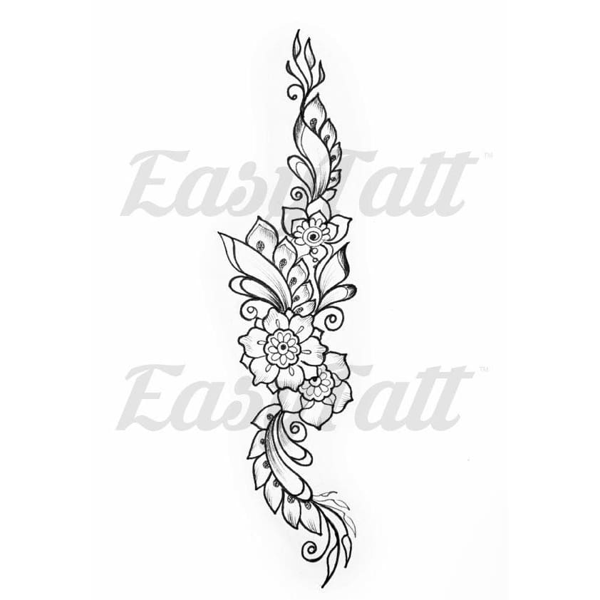 Flower Vine - Temporary Tattoo