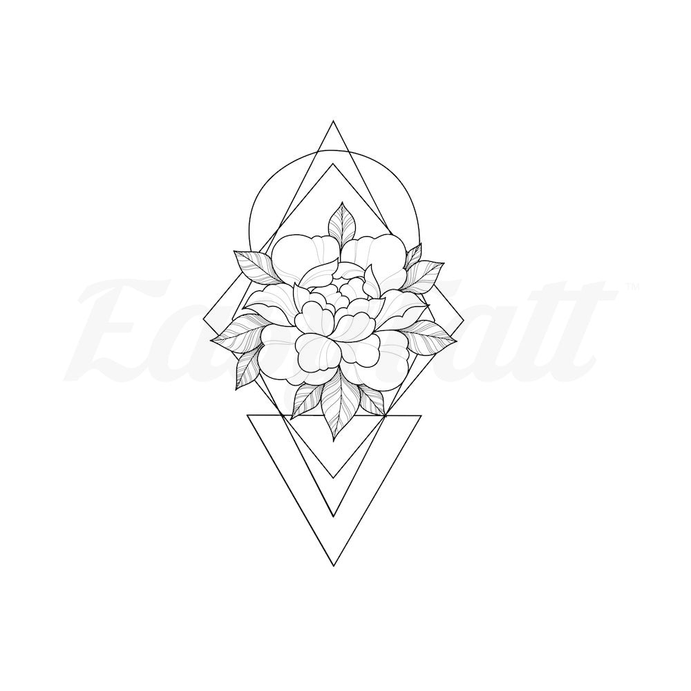 Geometric Bloom - Temporary Tattoo